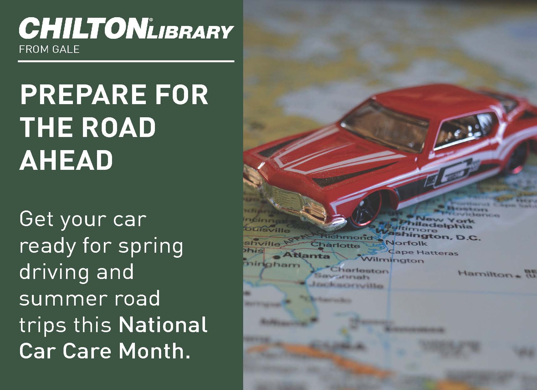 An image promoting Chilton Library for general social media during National Car Care Month