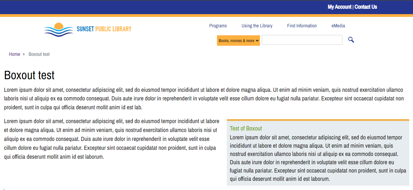 Sample of a boxout