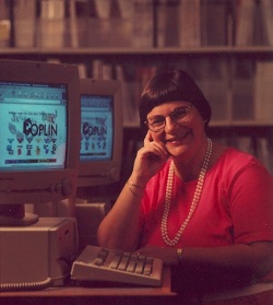 Meribah Mansfield posing for Library Journal